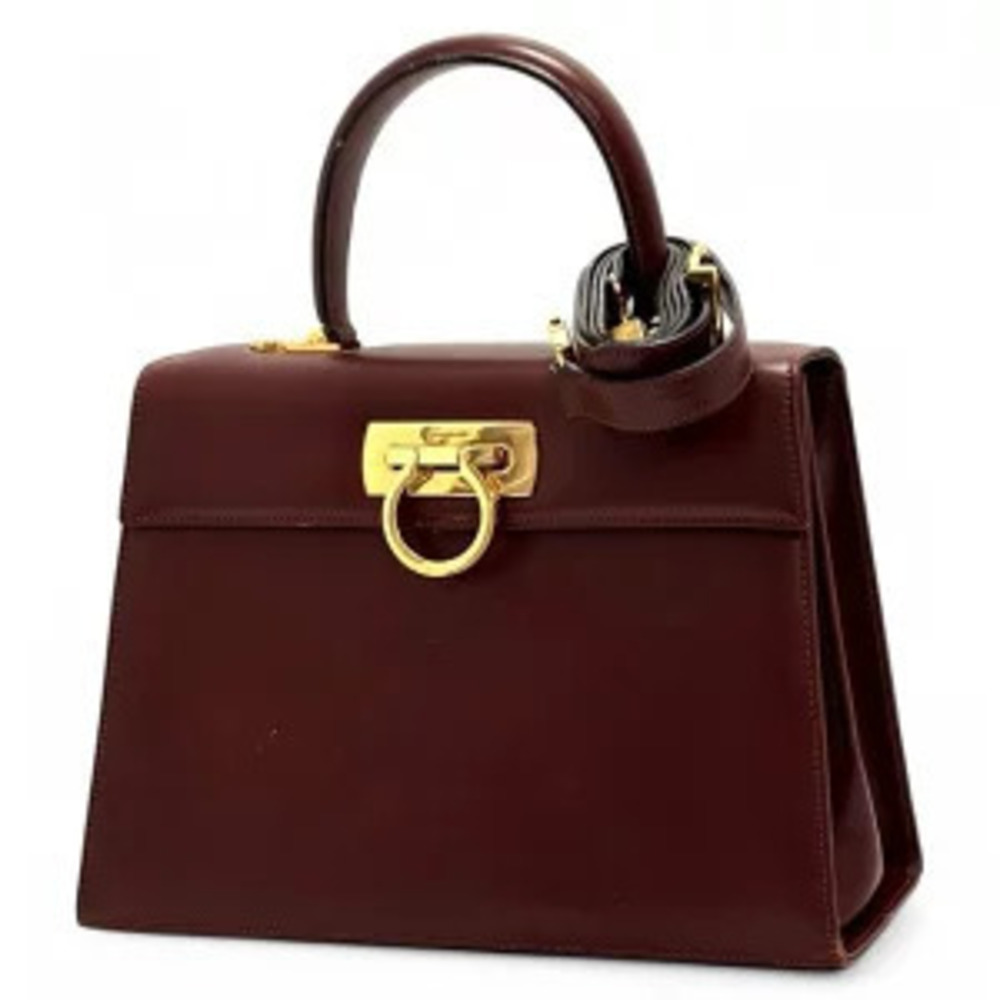 Salvatore Ferragamo Gancini Leather Bag Brown